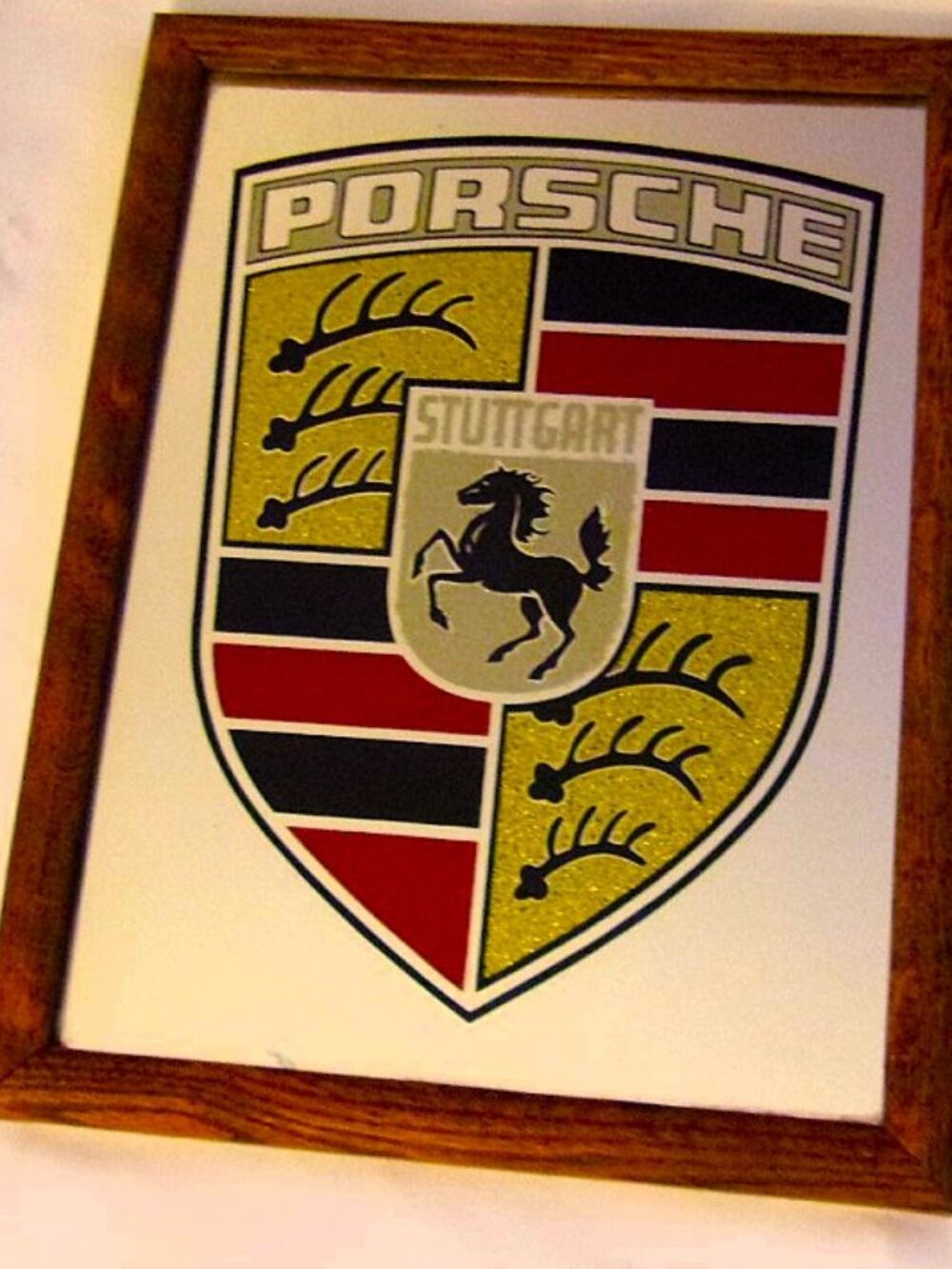EXTREMELY RARE! - Original Vintage Porsche Emblem Advertising Mirror